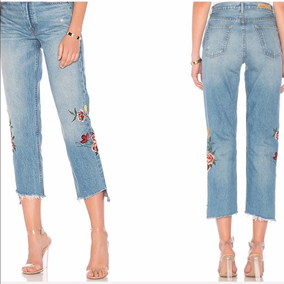 GRLFRND Denim - GRLFRND Helena High rise embroidered jeans